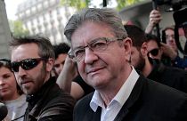 French far-left party leader and former candidate for the presidential election Jean-Luc Melenchon during a May Day demonstration in Paris.