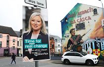Affiche du parti Sinn Féin à Belfast, en Irlande du Nord
