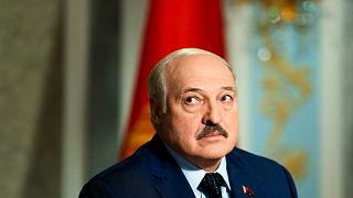 Le président bélarusse, Alexander Loukachenko, lors d'une interview avec Associated press à Minsk, au Bélarus, jeudi 5 mai 2022. 