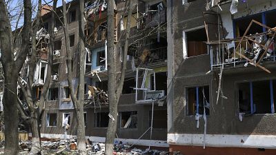 Zerstörtes Wohnhaus in Kramatorsk