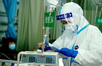 Im Minhang-Krankenhaus, das der Fudan-Universität in Shanghai angegliedert ist, 20. April 2022.  