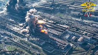 Explosion am Azovstal-Werk in Mariupol in der Ukraine