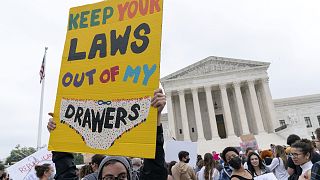 Abortion rights activist protest outside of the U.S. Supreme Court Tuesday, May 3, 2022 in Washington.