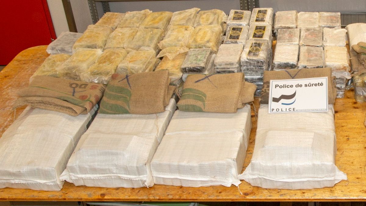 Some of the 500 kilograms of cocaine seized after the drug was found in a shipment of coffee at a Nespresso factory in Switzerland. 