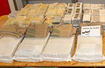 Some of the 500 kilograms of cocaine seized after the drug was found in a shipment of coffee at a Nespresso factory in Switzerland.