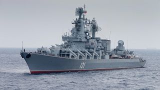 الطراد موسكفا سفينة قيادة أسطول البحر الأسود سابقاً (أرشيف)