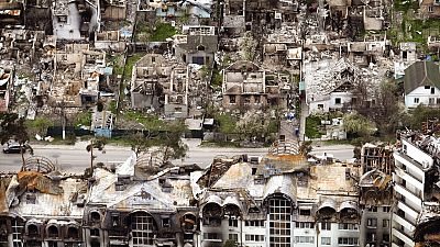 منازل مدمرة في إيربين ، في ضواحي كييف، أوكرانيا، السبت 30 أبريل 2022