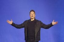 FILE - Tesla CEO Elon Musk introduces the Cybertruck at Tesla's design studio, 2019 