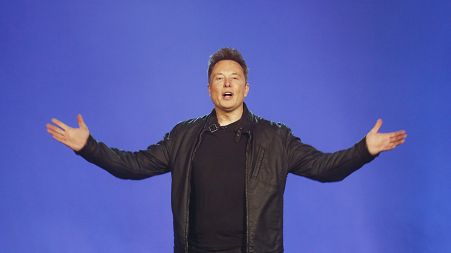 FILE - Tesla CEO Elon Musk introduces the Cybertruck at Tesla's design studio, 2019