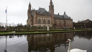 Exterior view of the International Court of Justice, or World Court, in The Hague, Netherlands, Friday, Feb. 2, 2018.