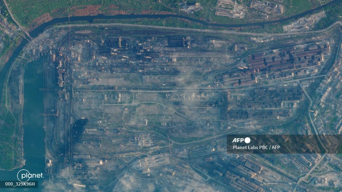 Un'immagine satellitare dell'acciaieria Azovstal