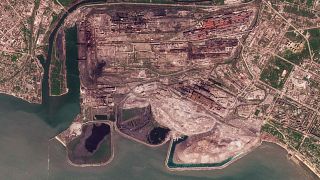 Satellitenbild zeigt zersörtes Stahlwerk Azovstal in Mariupol (7. Mai 2022)