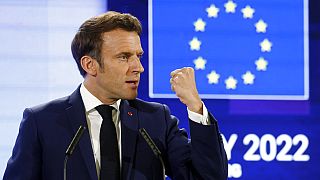 Президент Франции Эммануэль Макрон на Конференции о будущем Европы, 9 мая 2022 г.