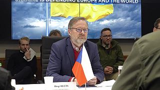 Petr Fiala cseh miniszerelnök Kijevben, 2022 márciusa