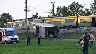 The train carriages derailed off the tracks on Monday evening.