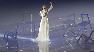 Η εκπρόσωπος της Ελλάδα, Αμάντα Γεωργιάδη, στην σκηνή της Eurovision