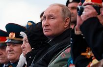 Vlagyimir Putyin orosz elnök a győzelem napi ünnepségen Moszkvában 2022. május 9-én
