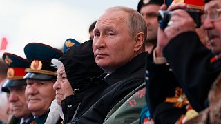 Vlagyimir Putyin orosz elnök a győzelem napi ünnepségen Moszkvában 2022. május 9-én