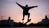 Amid destroyed buildings and air raid sirens, one teenager still skates the empty streets of Kramatorsk