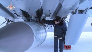 Überprüfung eines MiG-31K-Kampfflugzeugs der russischen Luftwaffe