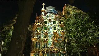 Mapping Show on the facade of Gaudi's Casa Batlló on May, 7, 2022.