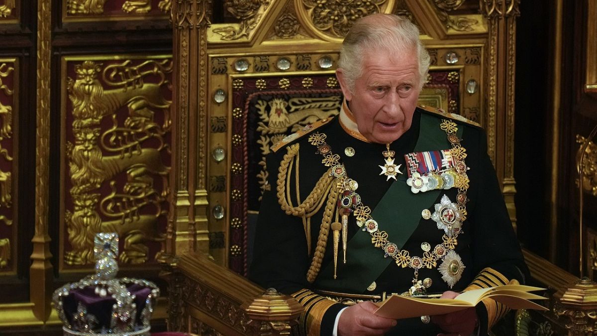 Der britische Kronprinz Charles während der Rede