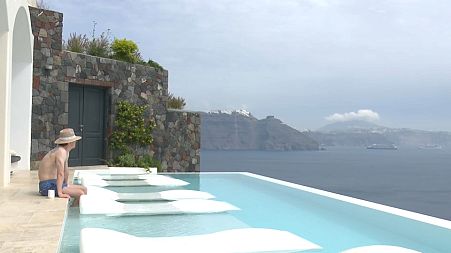 Hotel on Greek island of Santorini