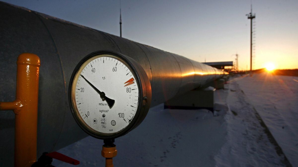 A Gazprom csővezetékének szudzsai mérőállomása, az ukrán határnál