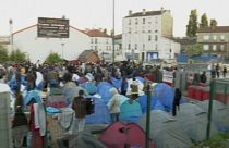 Acampamento de migrantes em Pantin