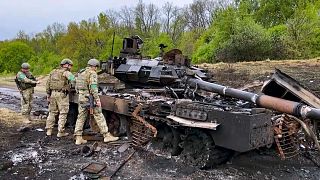 Уничтоженный российский танк Т-90М "Прорыв" под Харьковом