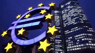 The Euro sculpture is seen in front of the European Central Bank in Frankfurt, central Germany, in this Nov. 30, 200