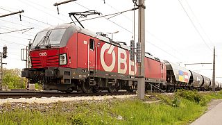 A freight train with fodder maize, arriving from the Ukraine arrives in Vienna, Austria, Friday, May 6, 2022