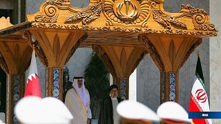 استقبال ابراهیم رییسی از امیر قطر در کاخ سعدآباد