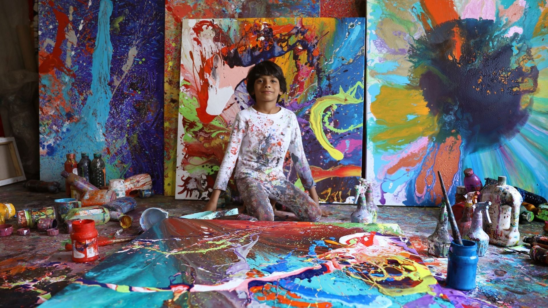Meet Advait Kolarkar the 8yearold art prodigy unveiling his first