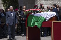 Mahmúd Abbász palesztin elnök a szertartáson.