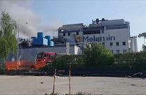 Smoke could be seen rising from Melamin chemical plant in Kocevje.