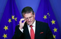 European Energy Commissioner Maros Sefcovic at the European Commission headquarters in Brussels, Monday, Oct. 28, 2019.