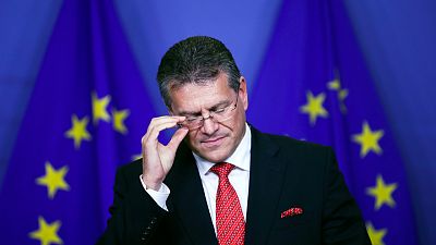 European Energy Commissioner Maros Sefcovic at the European Commission headquarters in Brussels, Monday, Oct. 28, 2019.