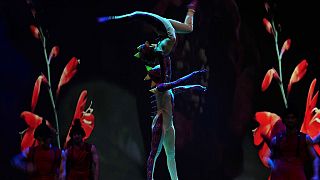 Artists perform during the Ukrainian troupe's Alice in Wonderland show in Tuscany