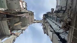 Edifício destruído na Ucrânia