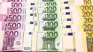 Euro currency banknotes are pictured at the Croatian National Bank in Zagreb