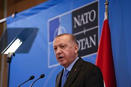 Der türkische Präsident am 24.3.22 im Nato-Hauptquartier in Brüssel