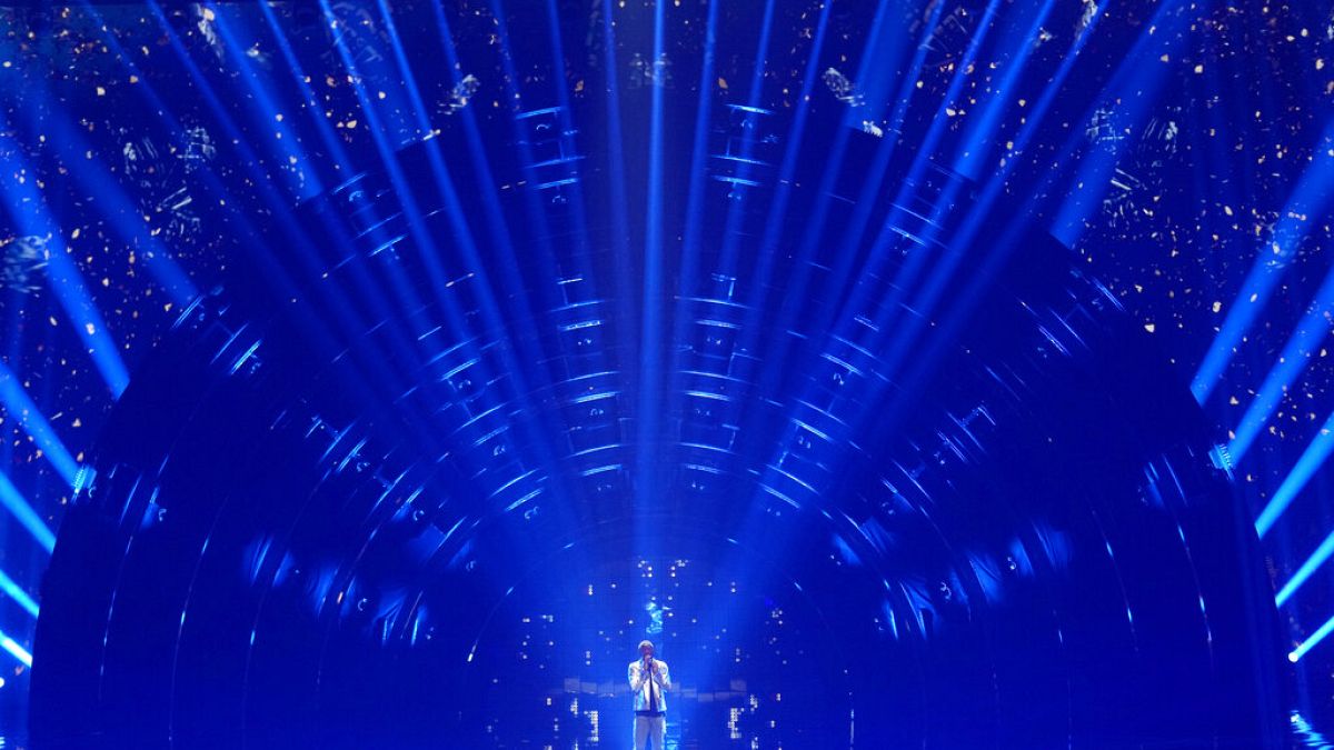 Στιγμιότυπο από την τελική πρόβα του διαγωνισμού τραγουδιού της Eurovision στο Τορίνο