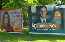 Cartazes da campanha eleitoral na Renânia do Norte Vestefália