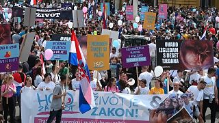 مظاهرات ضد الاجهاض في كرواتيا.