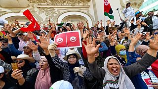 Tunisia opposition alliance demonstrates against President Saied
