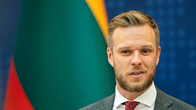 Lithuania's Minister of Foreign Affairs Gabrielius Landsbergis in Vilnius, Lithuania, Aug. 9, 2021.