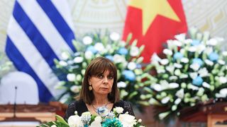 Η Πρόεδρος της Δημοκρατίας Κατερίνα Σακελλαροπούλου μιλάει στο επίσημο δείπνο που παρέθεσε προς τιμή της ο Πρόεδρος της Σοσιαλιστικής Δημοκρατίας του Βιετνάμ