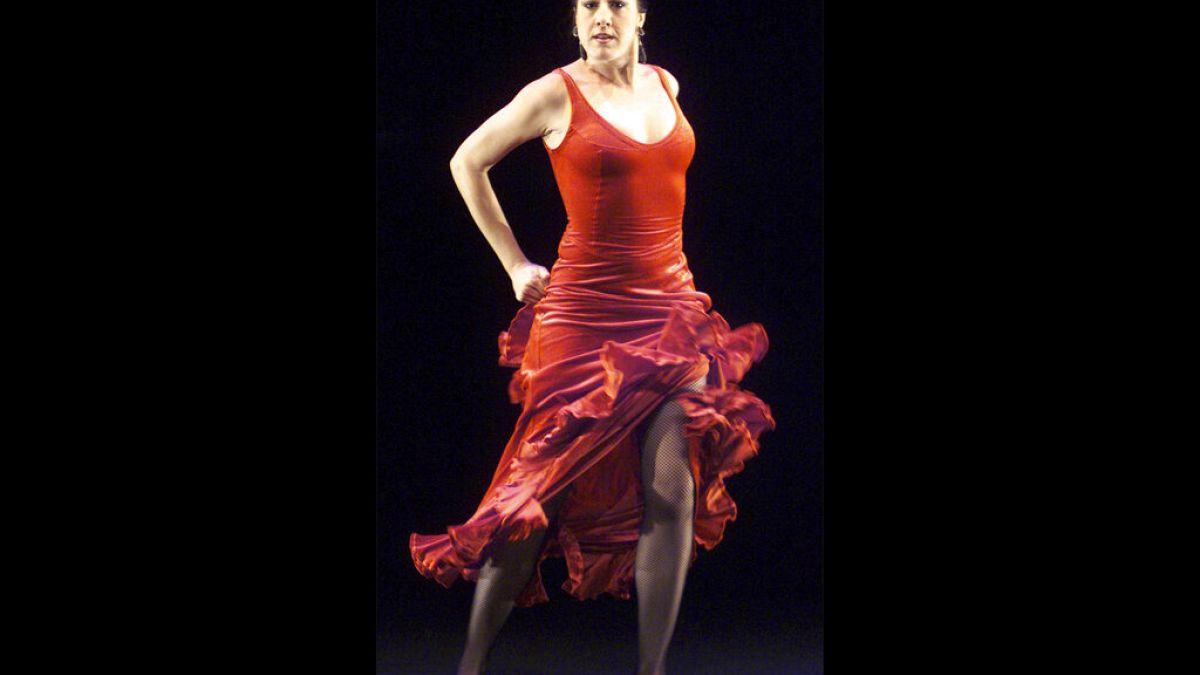 La bailaora María Pages en un ensayo en Munich, Alemania. 4/10/2000
