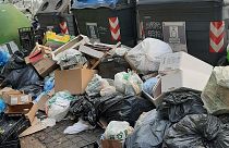 Rubbish piling up in Rome.